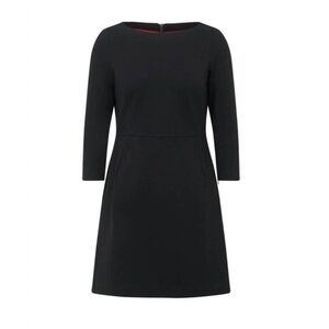 SPANX the perfect a-line 3/4 sleeve dress in classic black